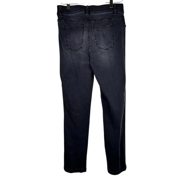 Spanx Size Medium High Rise Jeans Black Compression Figure Flattering - Picture 2 of 6